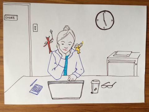 Tricia's conceptual artwork for "Office Work"